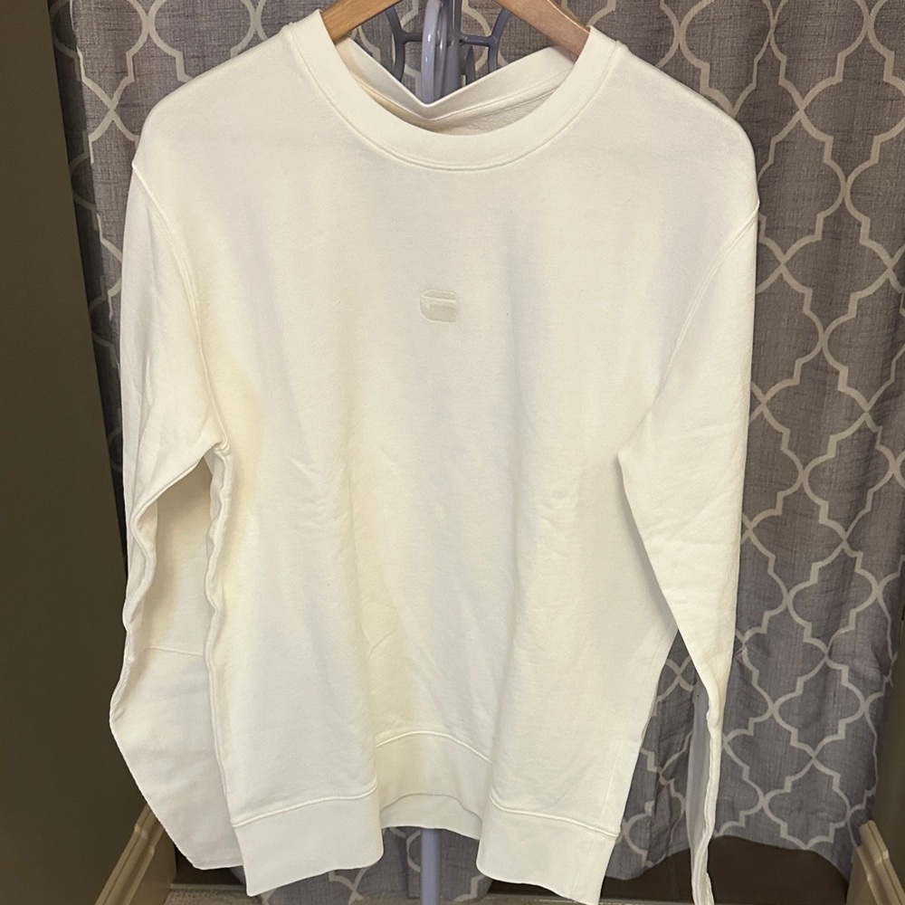 New G-Star Men's Cream Sweatshirt